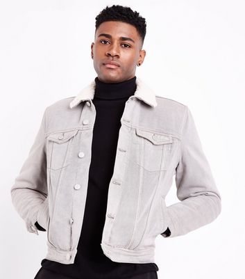 new look borg denim jacket