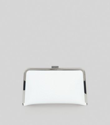 new look silver clutch