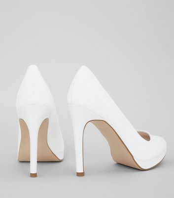 White Platform Court Shoes | New Look