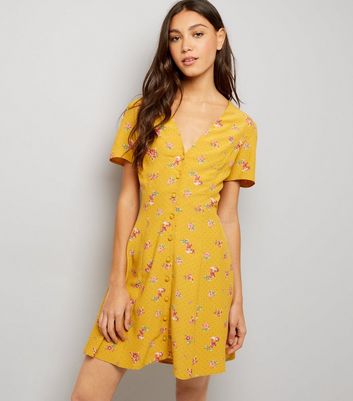 new look orange floral dress