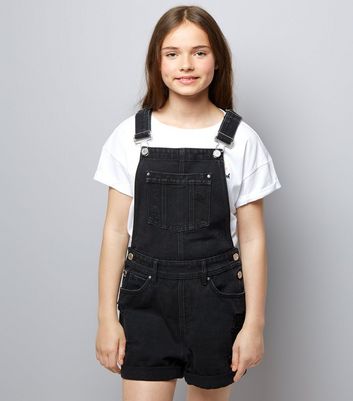 black short dungarees