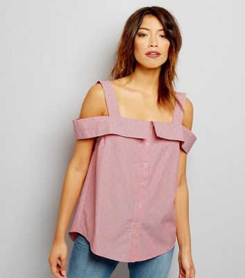 red cold shoulder shirt