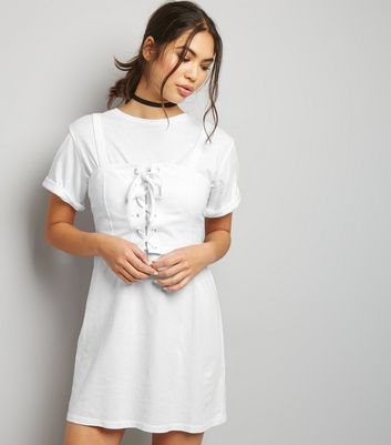 new look white shirt dress