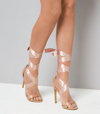 light pink satin heels