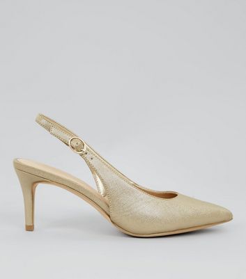 gold sling back shoes