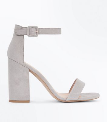 Grey suede slip on mid heel dress shoe | Womens heel dress shoes online  2198WS
