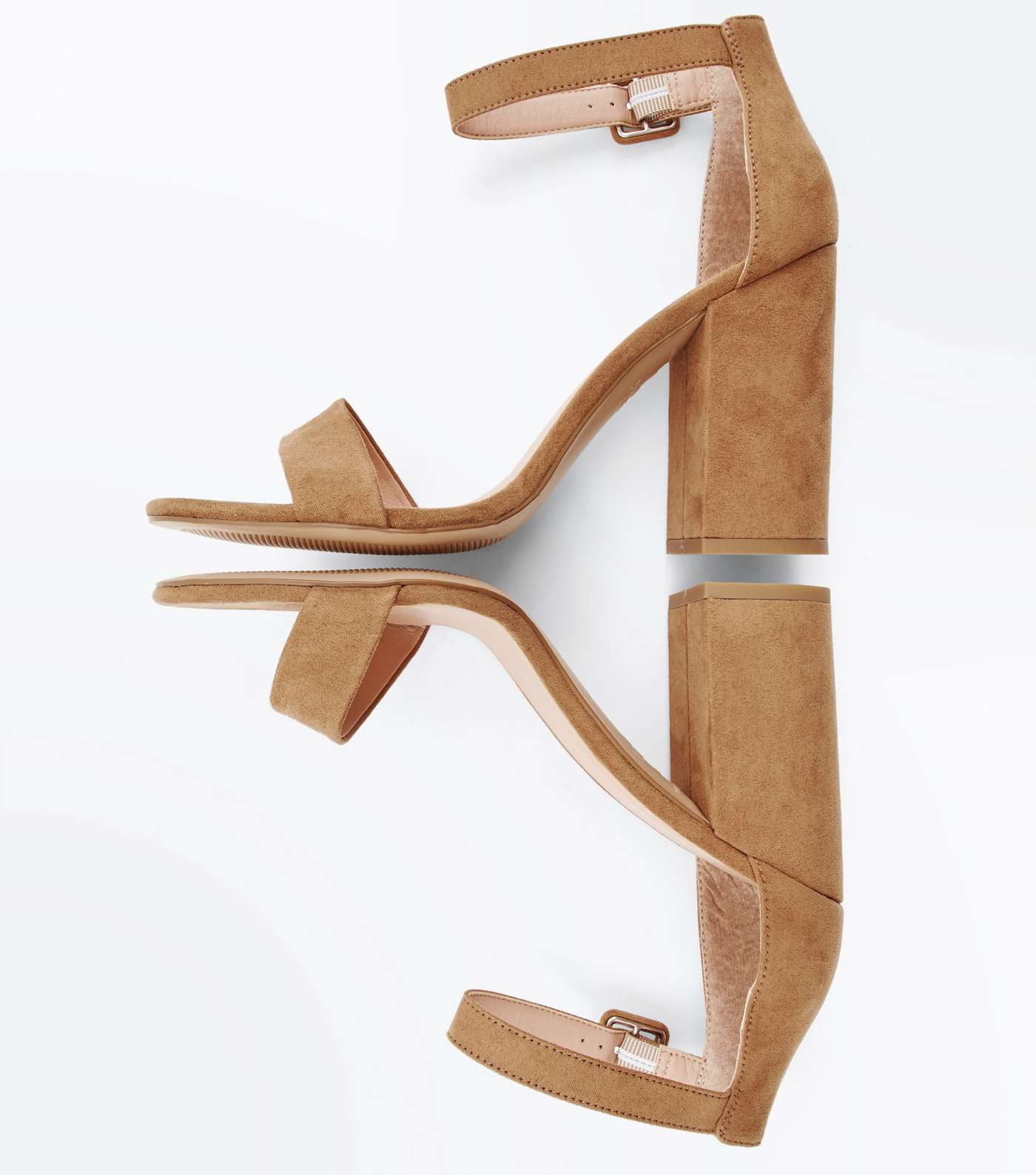 Mink Suedette Barely There Block Heels Image 3