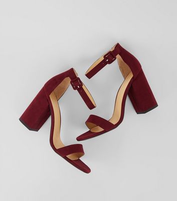 Burgundy Suedette Barely There Block 