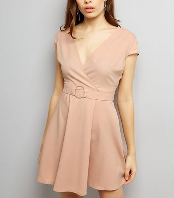 wrap front skater dress