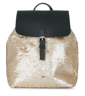 gold sequin backpack