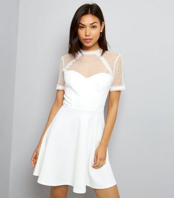 new look white skater dress