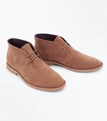 Stone Faux Suede Desert Boots New Look