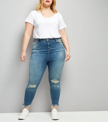 ripped skinny jeans womens new look