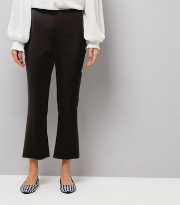 Black Kick Flared Cropped Trousers 
