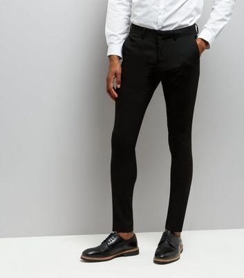 mens super skinny black trousers