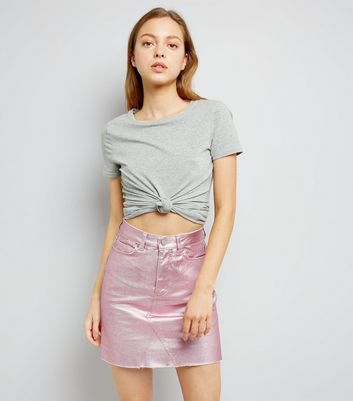 metallic skirt new look