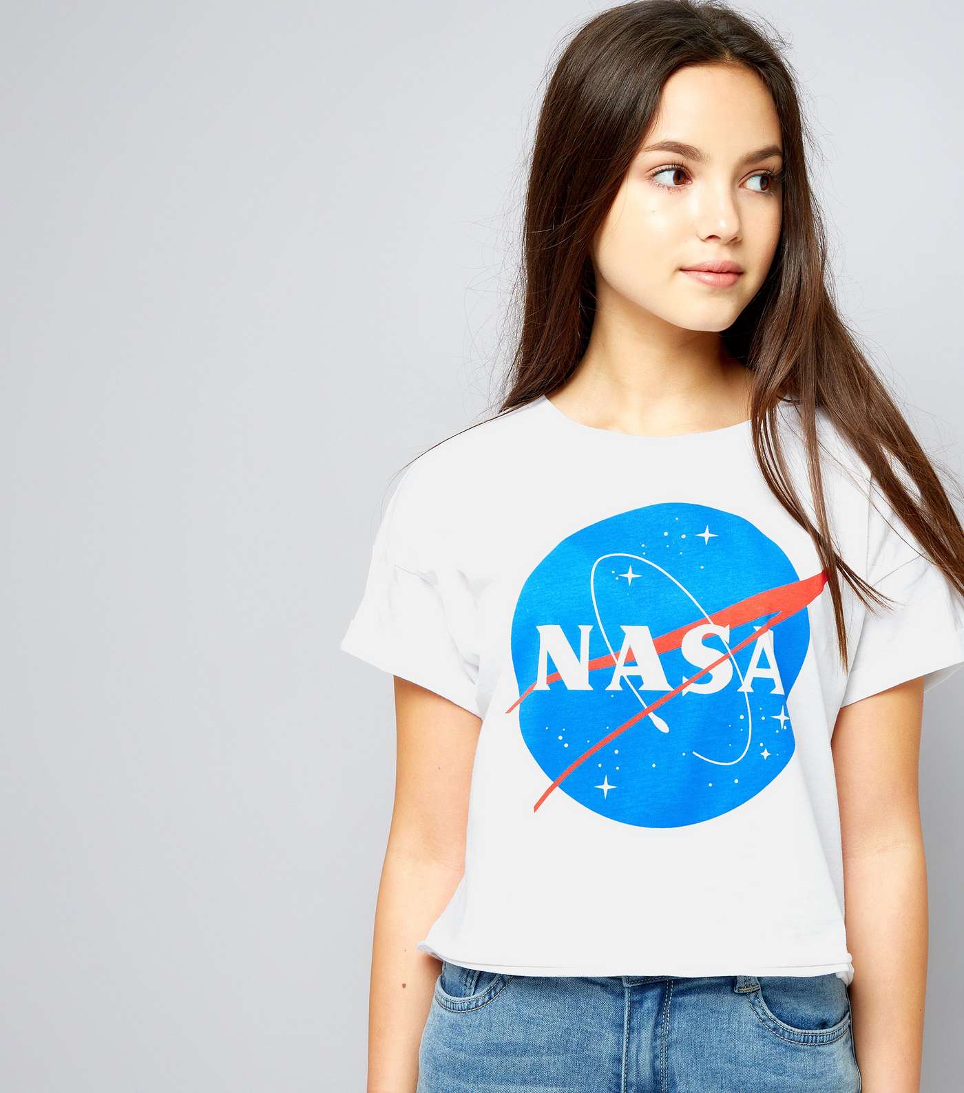 Teens White NASA Print T-Shirt