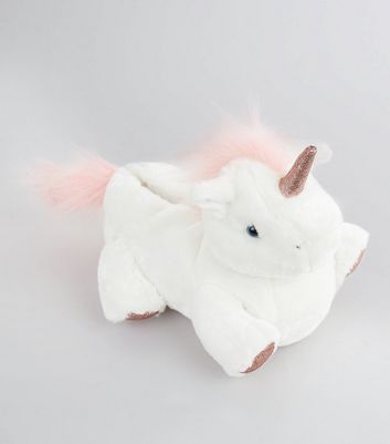 White Unicorn Slippers | New Look