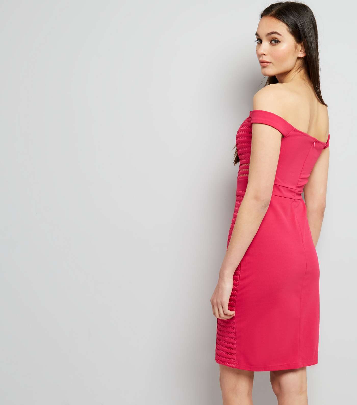 Parisian Bright Pink Cut Out Sides Bodycon Dress  Image 3
