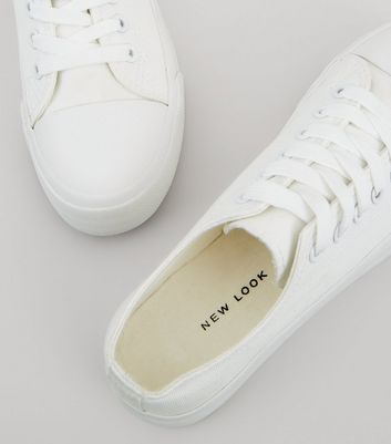 white platform trainers new look