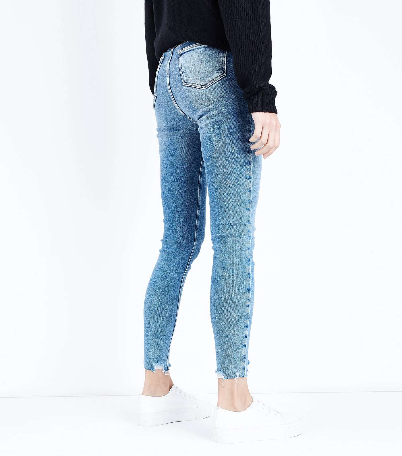 Blue High Waist Distressed Hallie Super Skinny Jeans Image 3
