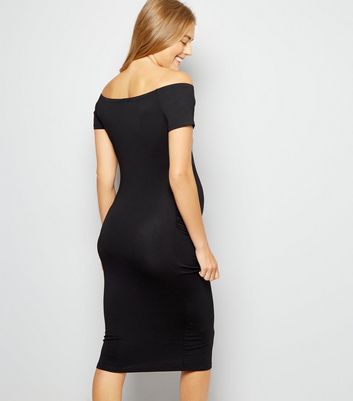 Maternity Black Bodycon Midi Dress New Look