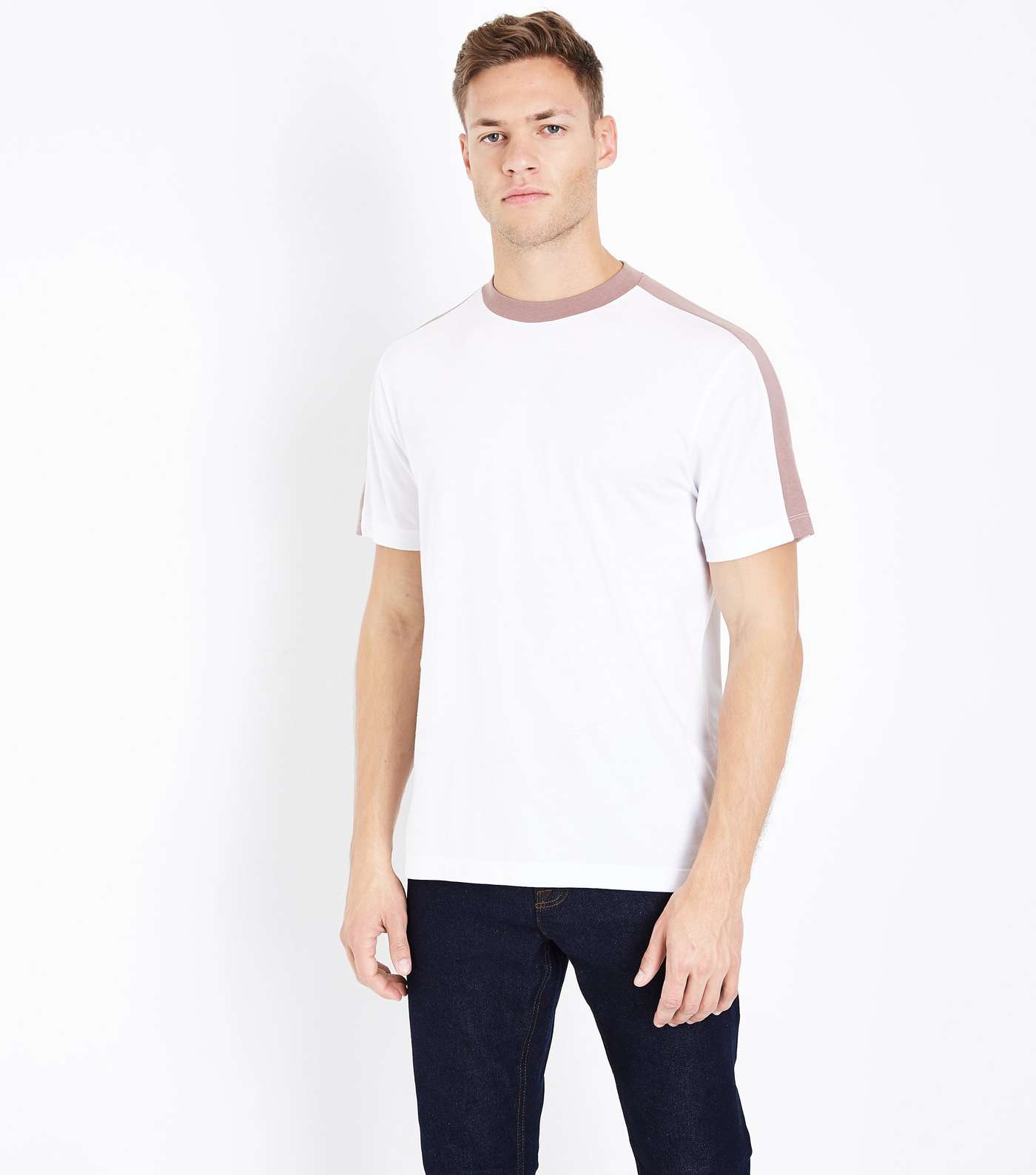 White Contrast Stripe T-Shirt
