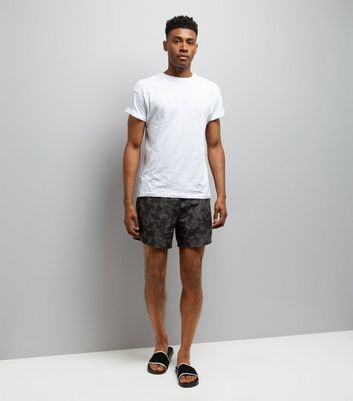 Black Tie Dye Swimming Shorts New Look