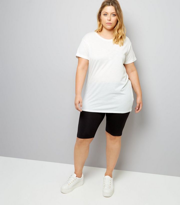Curves Black Cycling Shorts New Look
