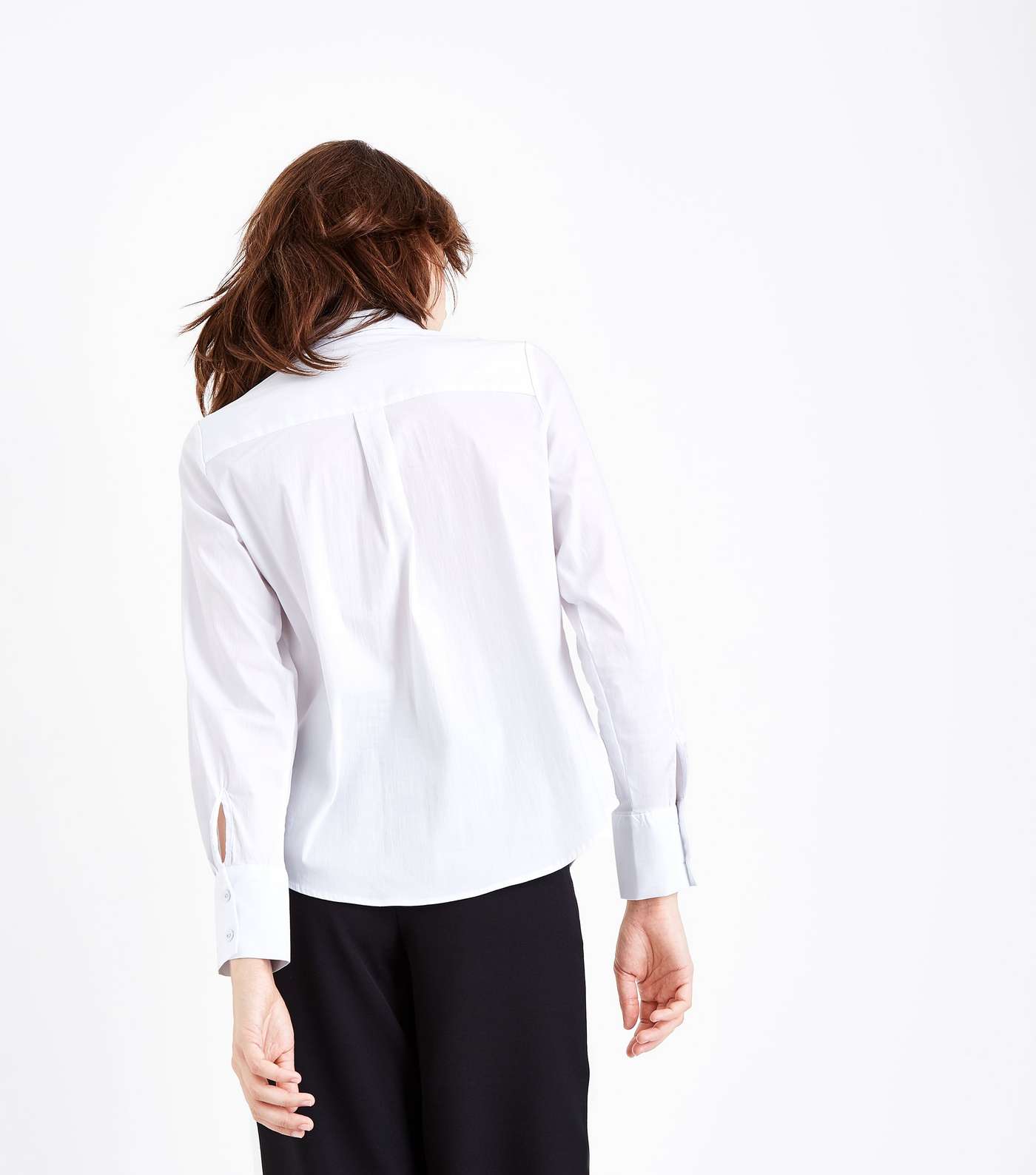 White Curved Hem Shirt Image 3