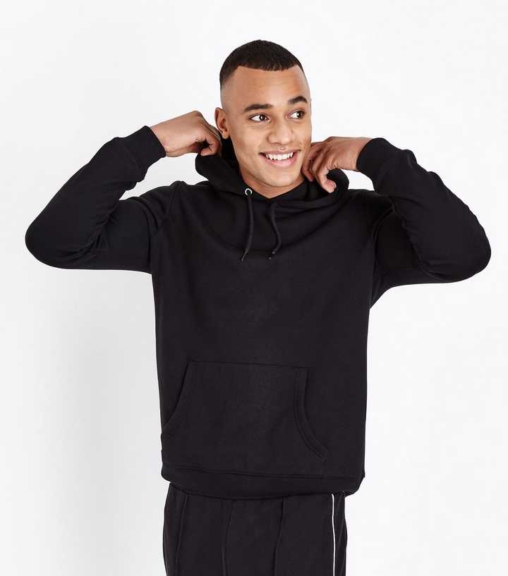 Black Pocket Front Hoodie