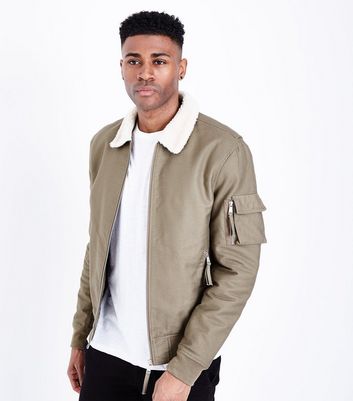 khaki aviator coat