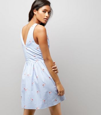 new look blue and white striped dress