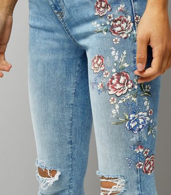 jeans flower print