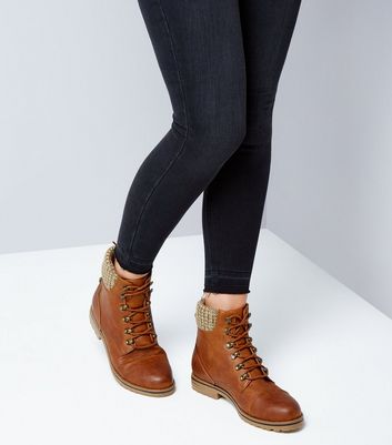 ladies tan lace up ankle boots