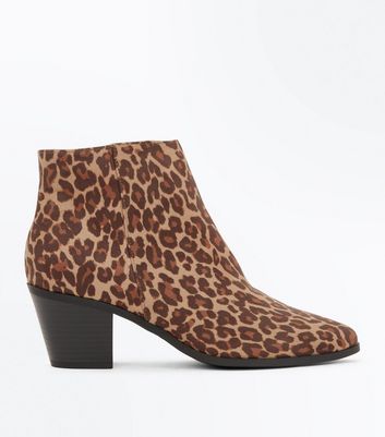 leopard print ankle boots new look