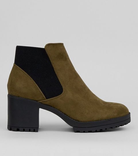 Khaki Suedette Chelsea Boots