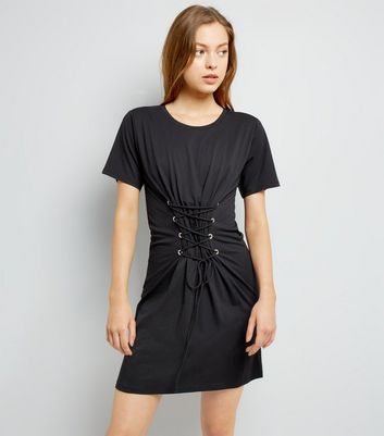 black t shirt dress new look