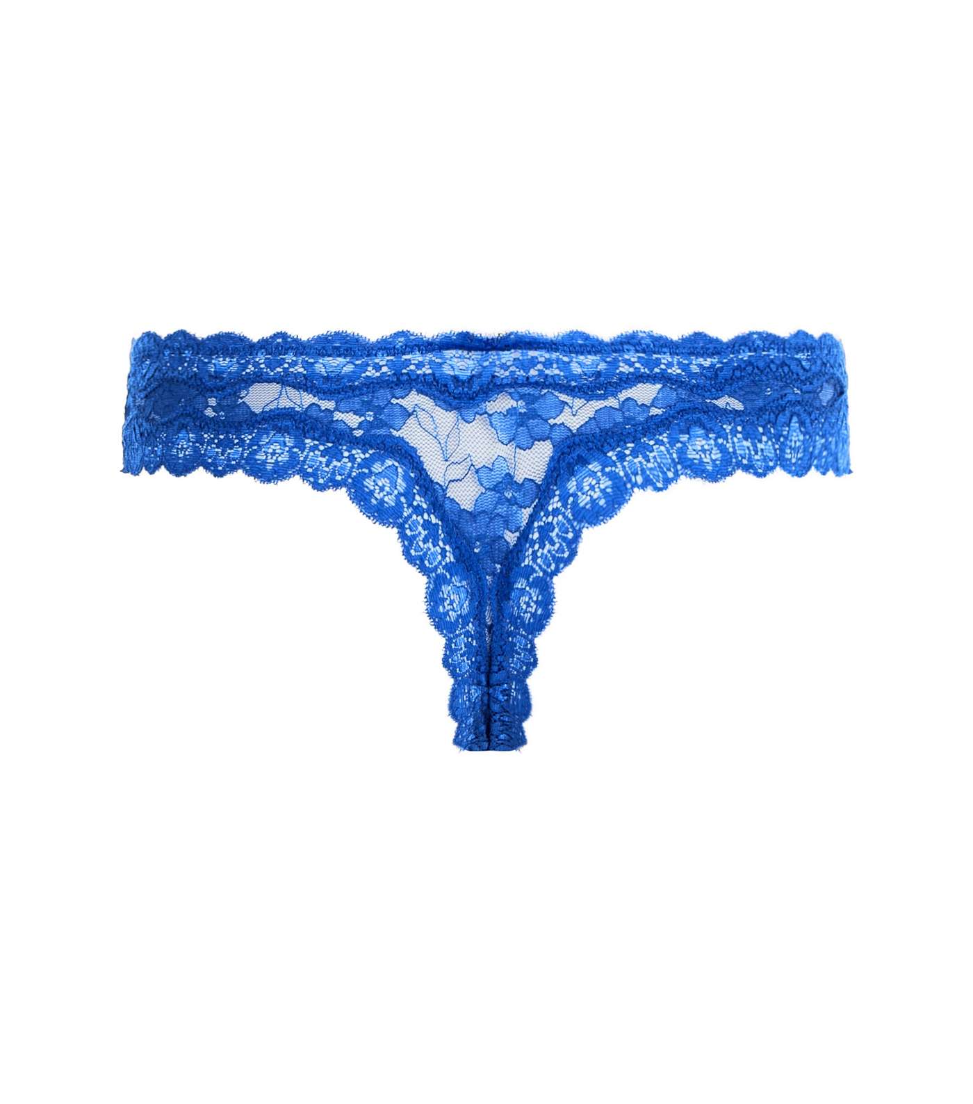 Blue Lace Trim Thong  Image 3