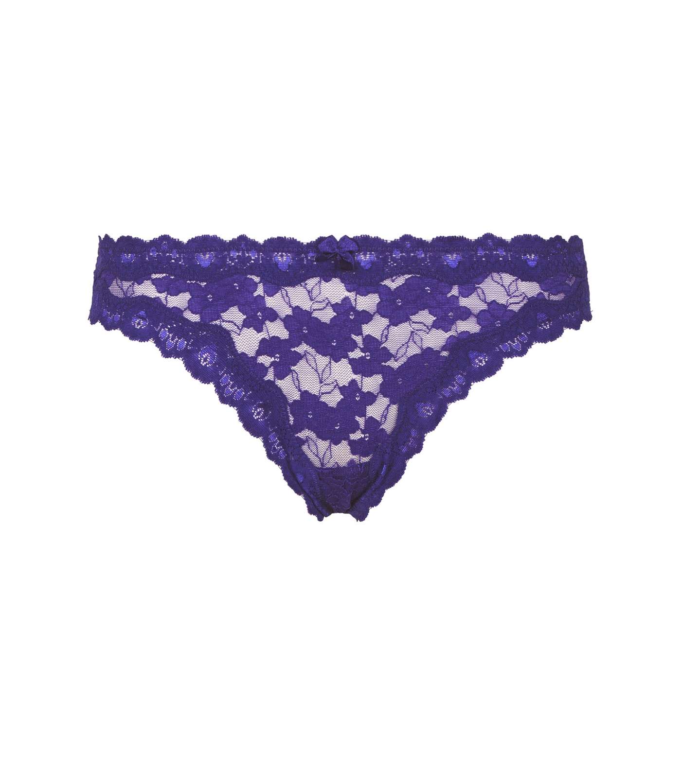 Purple Lace Trim Thong Image 4