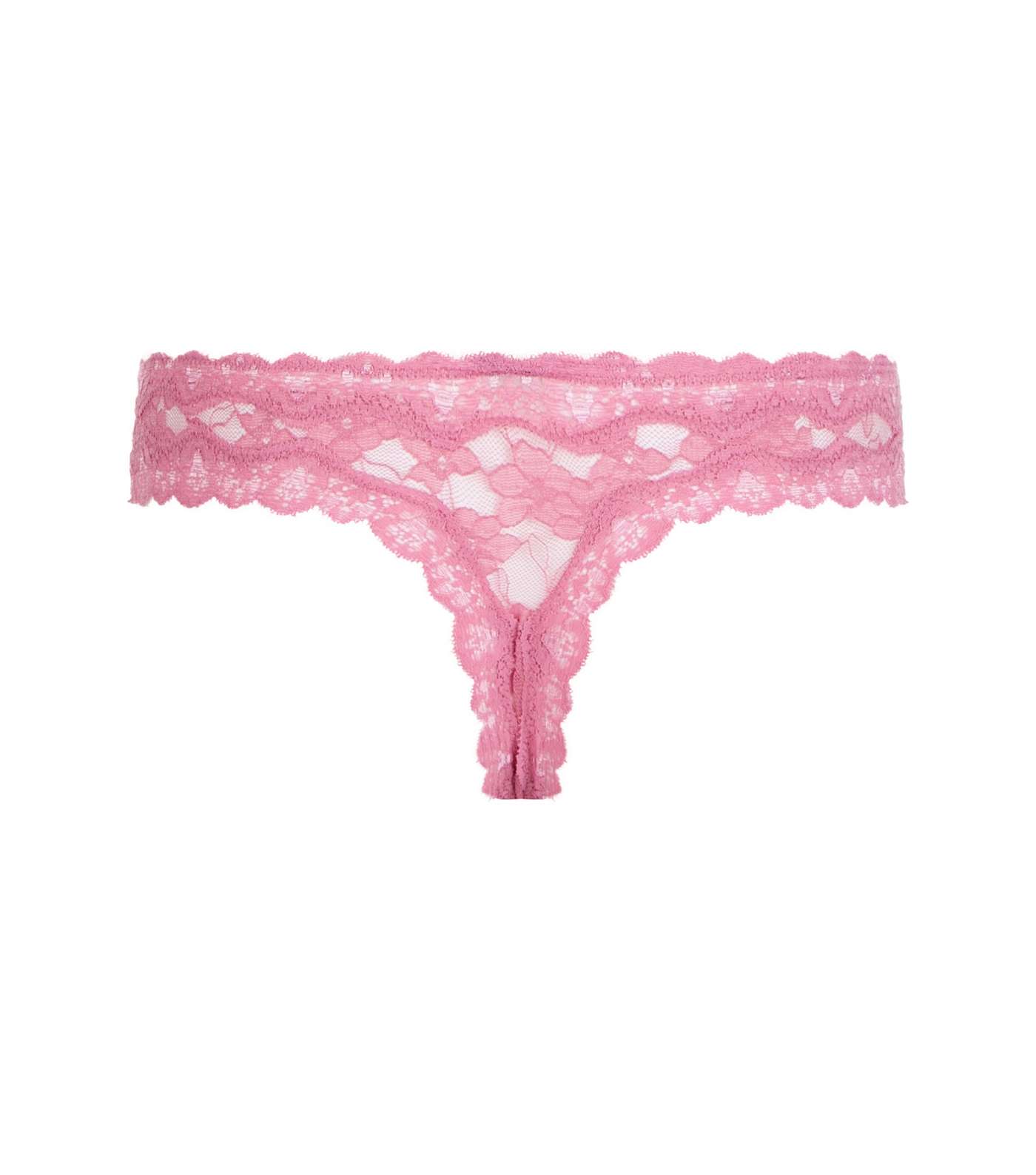 Pink Lace Trim Thong  Image 3