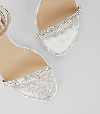 new look silver heels