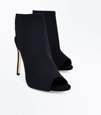 peep toe sock bootie