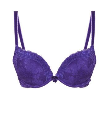 Purple Lace Push-Up Bra | New Look