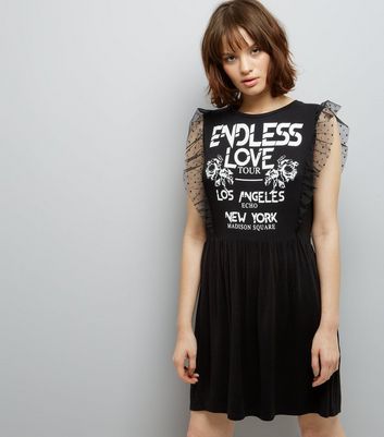 black t shirt dress new look