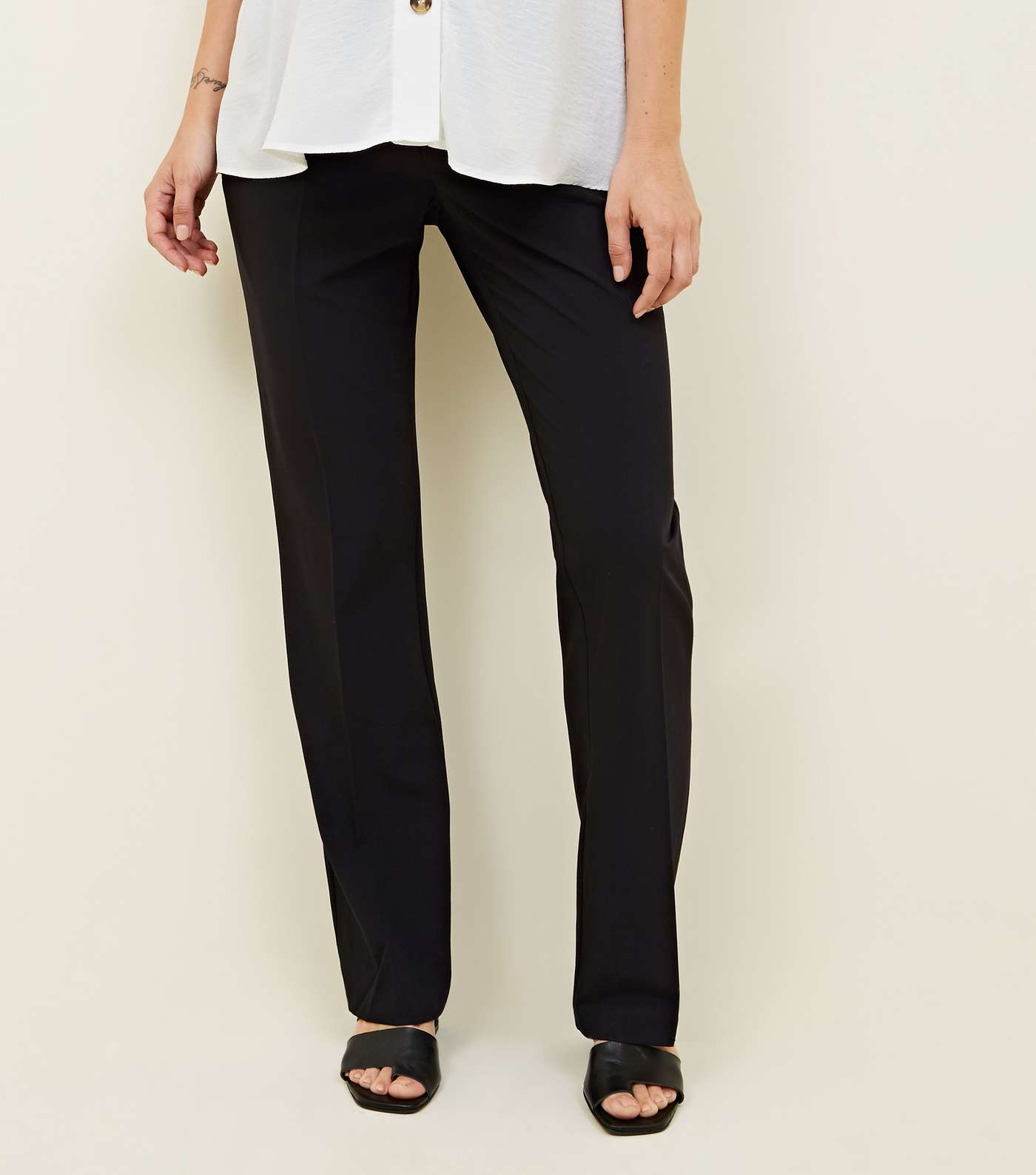 Maternity Black Over Bump Bootcut Trousers  Image 2