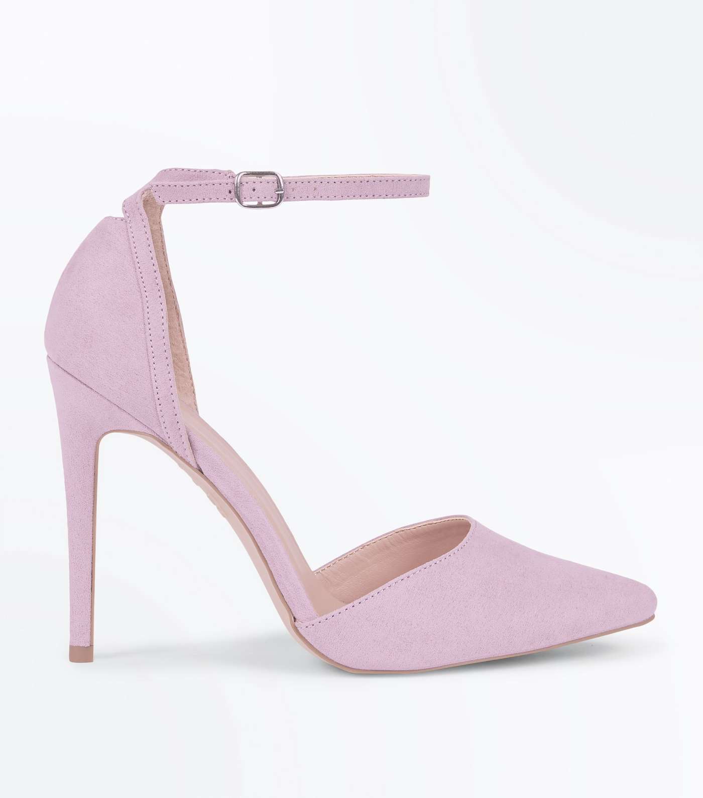 Lilac Suedette Keyhole Back Pointed Court Shoes