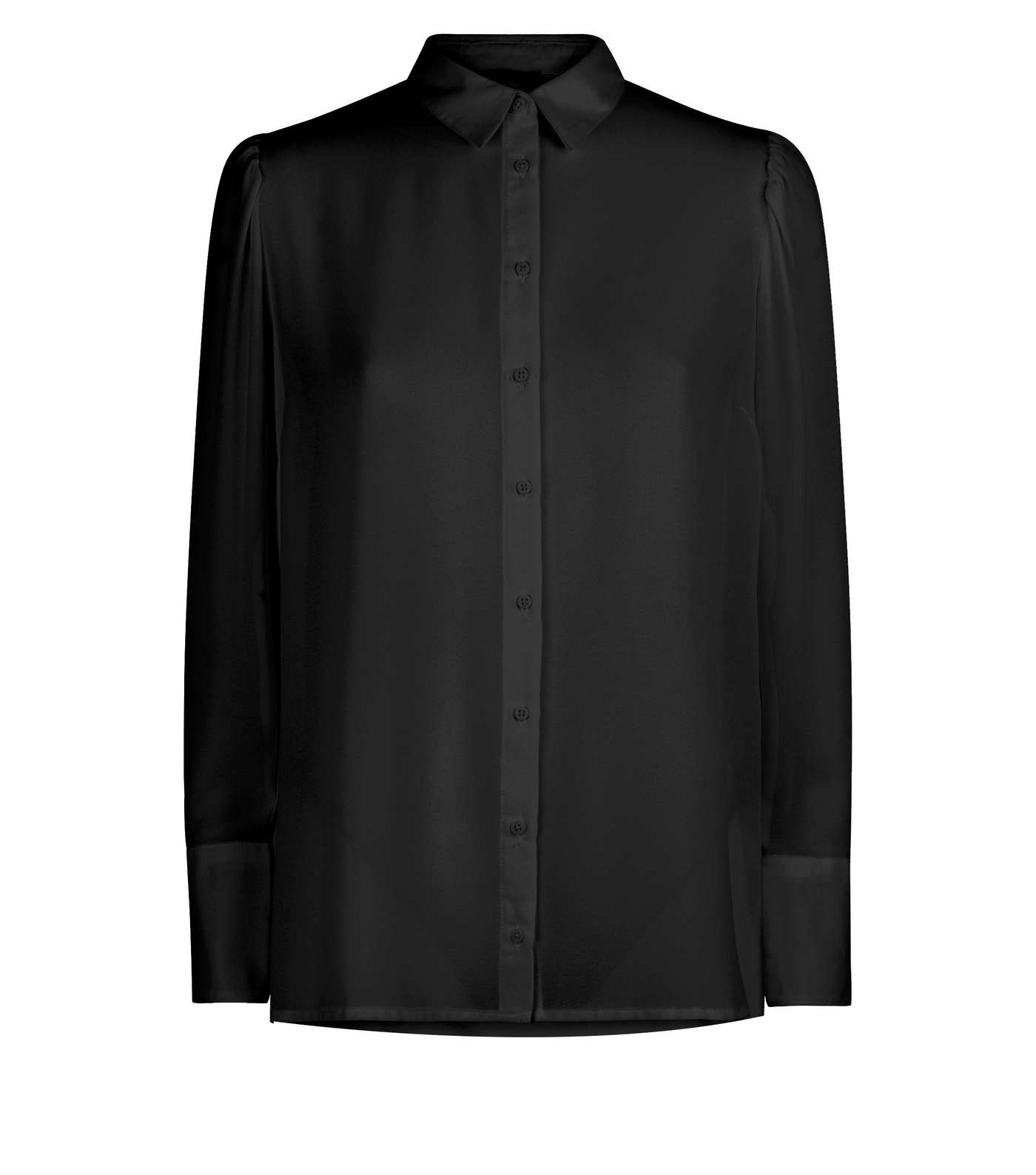 Black Chiffon Long Sleeve Shirt Image 4