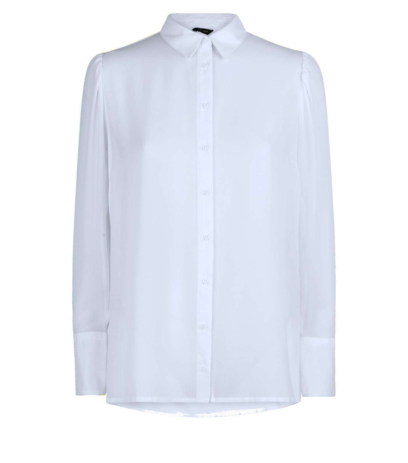 Pale Blue Chiffon Long Sleeve Shirt Image 4