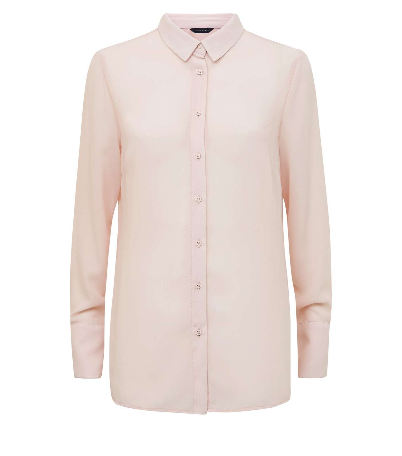 Mid Pink Chiffon Long Sleeve Shirt Image 4